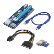 QOLTEC 55501 Qoltec Riser PCi-E 1x - 16x USB 3.0 SATA / PCI-E 6pin kaina