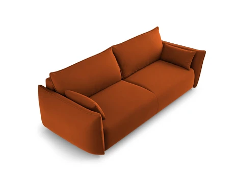 Velvet Sofa With Bed Function And Box, "Matera", 3 Seats, 240x108x86 Made in Europe