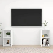 Televizoriaus spintelės, 2vnt., baltos, 72x35x36,5cm, MDP kaina