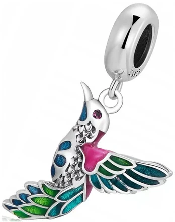 Trusky Sidabrinis pakabukas Charms Kolibris 925 Mada