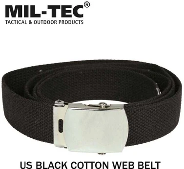 Mil-Tec Juodas medvilninis diržas