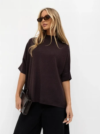 Italy Moda Sweter-IR-SW-BWC6617.75-ciemny ruda