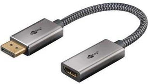 Goobay „DisplayPort™“ / „HDMI™“ adapterio laidas, padengtas auksu