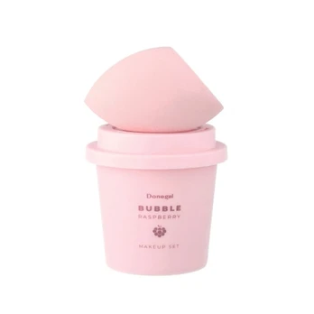 DONEGAL_SET „Bubble Raspberry“ makiažo kempinė + dėklas