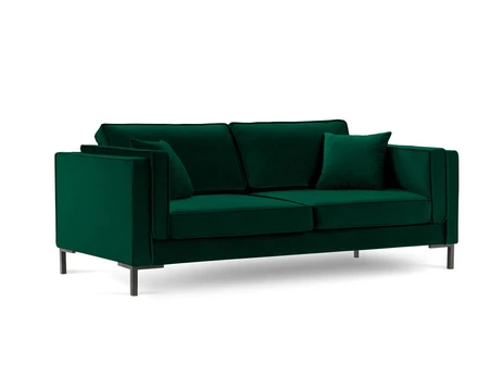 Trivietė sofa Luis 3, žalia/juoda
