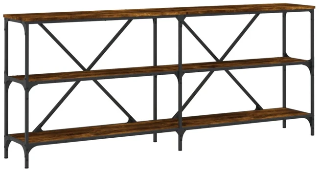 Konsolinis staliukas, dūminis, 180x30x75cm, mediena/geležis