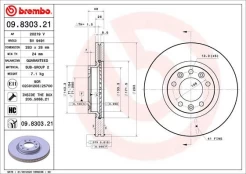 Stabdžių diskas BREMBO 09.8303.21 kaina