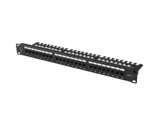 PATCH PANEL 24 PORT 1U 19" CAT.6 UTP WITH CABLE ORGANIZER BLACK LANBERG