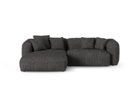Boucle Modular Left Corner Sofa, "Martina", 2 Seats, 280x176x75, Anthracite