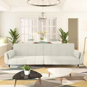 Dvivietė vidaXL sofa-lova, kreminė kaina