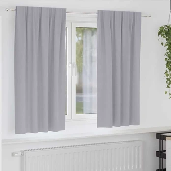 Užuolaidos su užuolaidomis 2 pcs Metallic pilka Poliesteris