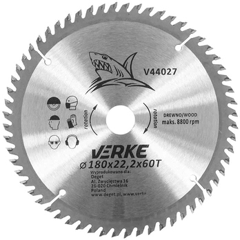 Pjovimo diskas Verke, 180 mm x 22.2 mm