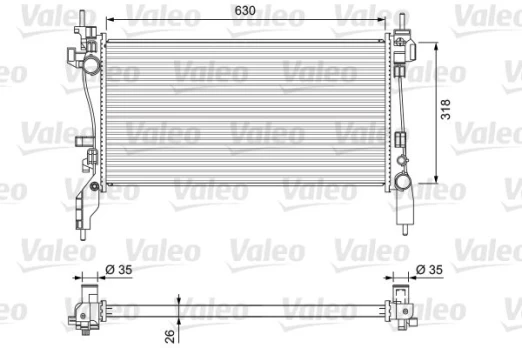 Radiatorius, variklio aušinimas VALEO 701718