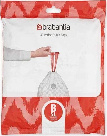 Brabantia Šiukšlių maišeliai B 5 l (dalytuve 40 maišelių)
