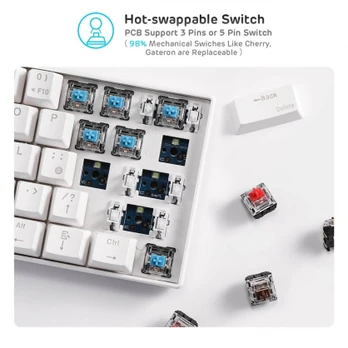 RK61 White, Red Switch, RU
