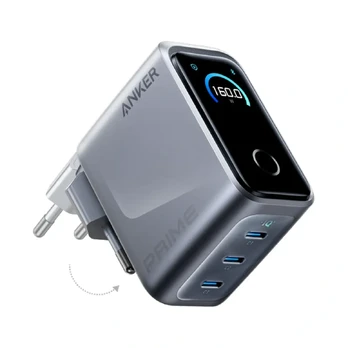 Anker Prime Charger, 3 Ports, 160W, Silver