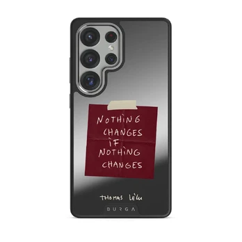 Nothing Changes - Samsung Galaxy S25 Ultra Case, Elite Mirror Dark (Magnetic) / Silver