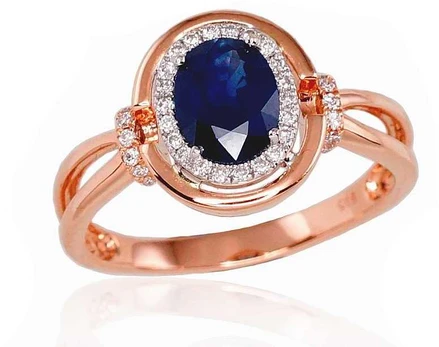 Auksinis žiedas su deimantais Diamond Sky "Ferro IX" iš raudono, 585 prabos aukso