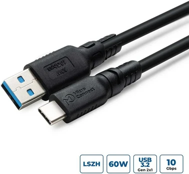 Kabelis USB MicroConnect USB-A - USB-C Juodas (ColorFlex USB-C to USB-A)