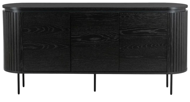 Komoda Beck, juoda, 160 cm x 40 cm x 76 cm
