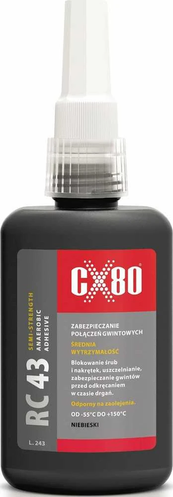 CX80 KLEJ ANAEROBOWY RC-43 DO GWINTÃW ÅRUB ÅREDNI 50ML
