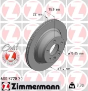 Stabdžių diskas ZIMMERMANN 600.3228.20 kaina