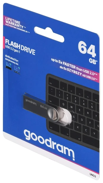 Pendrive UNO3 64GB USB 3.2 Gen1 silver
