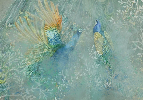 Fototapetas Artgeist Peacocks Dancing, 450 cm x 315 cm