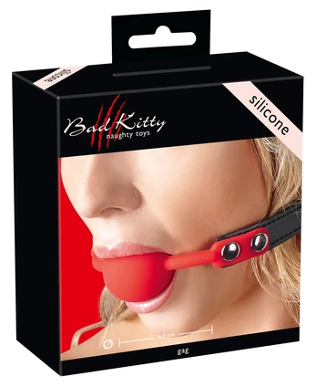 Bad Kitty Red Gag silicone burnos kaištis