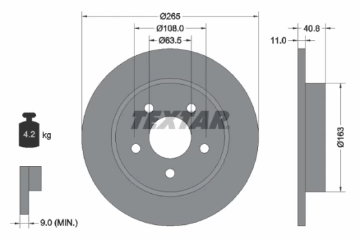 TEXTAR 92133703 Brake Disc