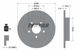TEXTAR 92133703 Brake Disc kaina