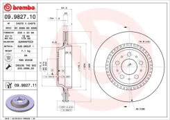 Stabdžių diskas BREMBO 09.9827.11 kaina