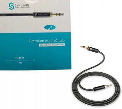 Audio kabelis minijack 3,5 mm premium aux 1 m syncwire