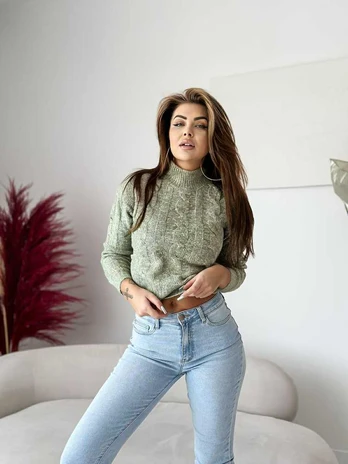 women's sweater -dark mėlynas