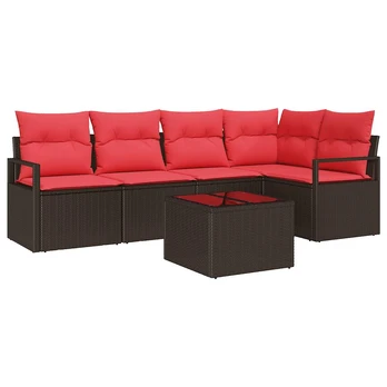 Sofos komplektas 6 pcs Ruda poliratanas