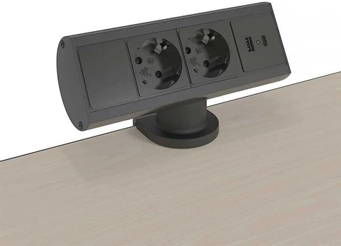 Forming Function Smartline Desk Alu/Juodas 2 Power, 1 USB