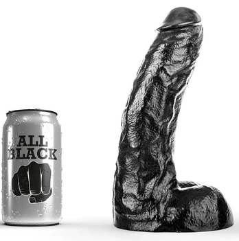 ALL BLACK DONG PVC dildo, 26 cm