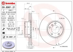 Stabdžių diskas BREMBO 09.8961.21 kaina