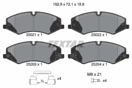 TEXTAR 2502201 Brake pad set kaina