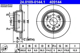 ATE 24.0109-0144.1 Brake Disc kaina