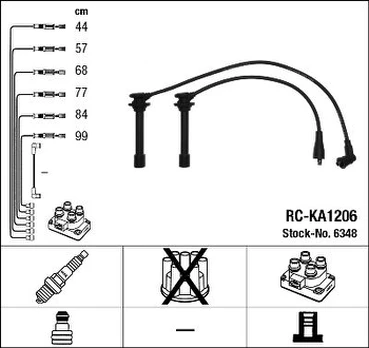 NGK 6348 Uždegimo laido komplektas