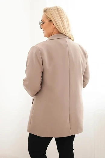 Moteriškas Plus Size švarkas, kapučino spalvos