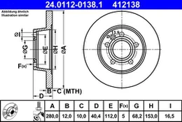 ATE 24.0112-0138.1 Brake Disc kaina