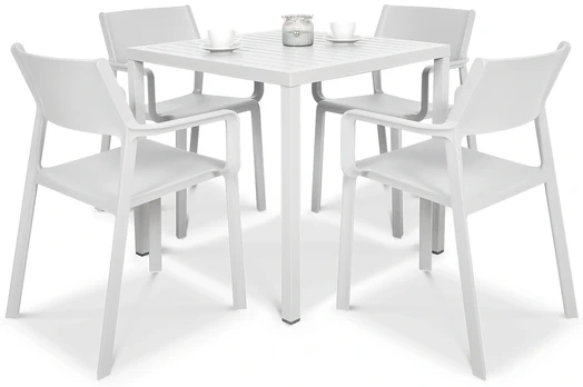 Lauko baldų komplektas TRILL/CUBE 80, 4+1, Bianco