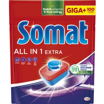 Daugiafunkcės indaplovių tabletės SOMAT All in One Extra, 100 vnt.