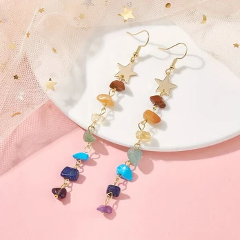 Auskarai, #5451 Moon & Star*1 Set