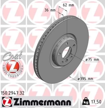 Stabdžių diskas ZIMMERMANN 150.2947.32