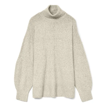 Megztinis su kaklu moterims, Smėlio, Doffy pullover