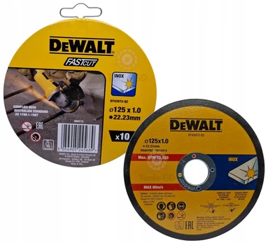 Pjovimo diskas plienui 125x1,0mm Inox 10vnt. Dewalt Dt43972
