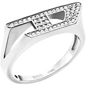 Diesel Steel unisex ring with crystals DX1629040